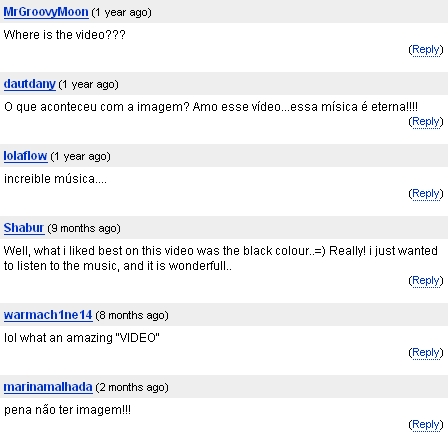 Comments on a black video