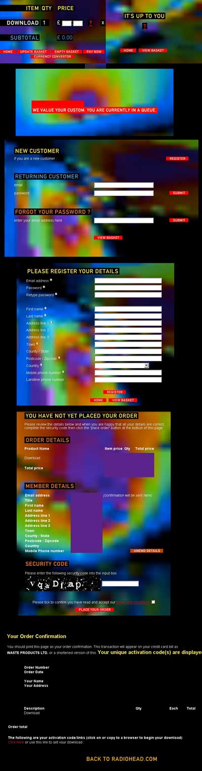 Order In Rainbows via Radiohead website